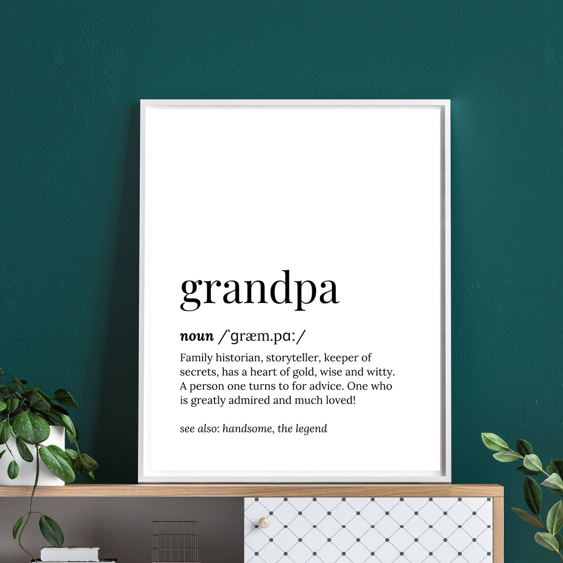Grandad Birthday Card Grandfather Grandparent Present Wall Art House Sign Rules Grandparent From Bump Funny 70th 80th Print Gift Gifts Hero - Image 2