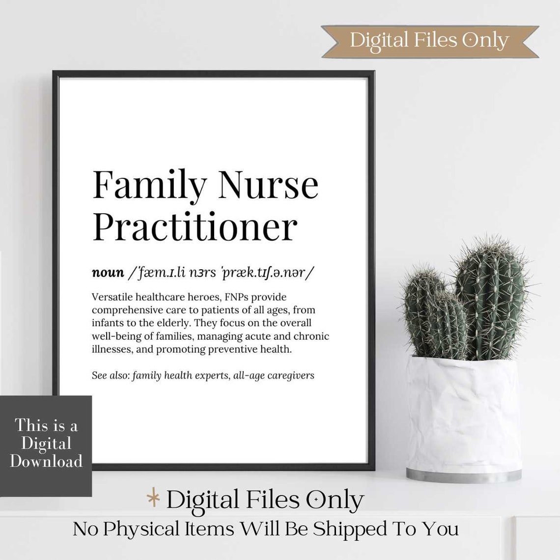 Family Nurse Practitioner Definition Typography Style Poster - Image 2
