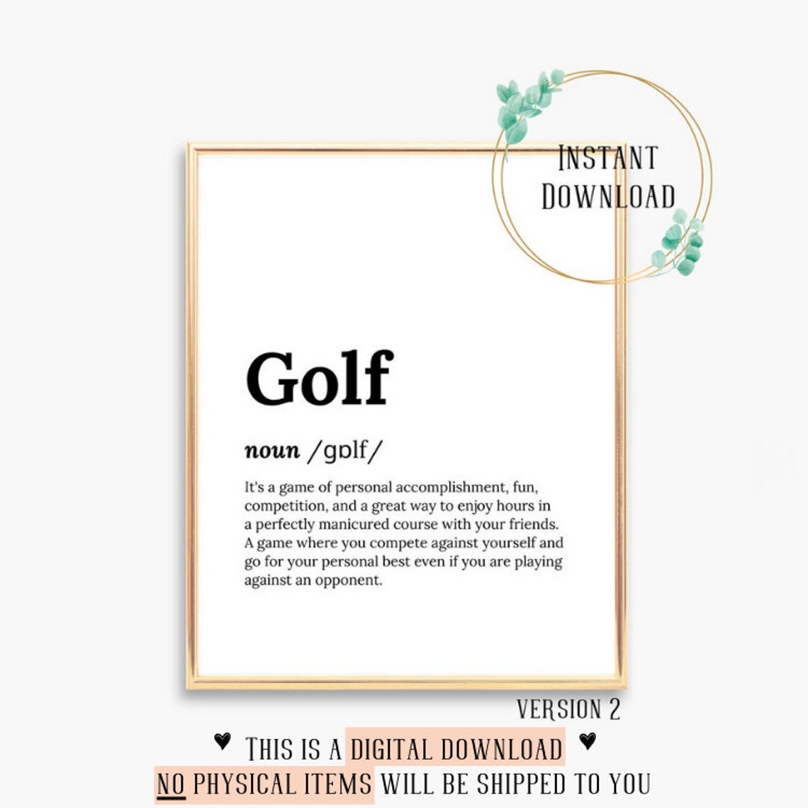 Golf Dictionary Definition Game of Personal Accomplishment Poster