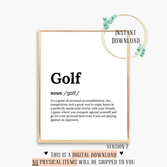 Golf Dictionary Definition Game of Personal Accomplishment Poster