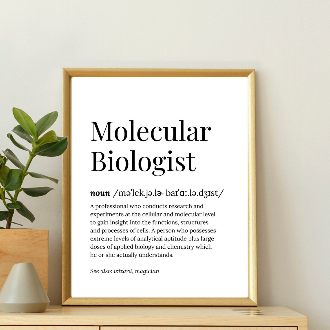 Molecular Biologist Definition Dictionary Serif Funny Wizard Poster - Image 2