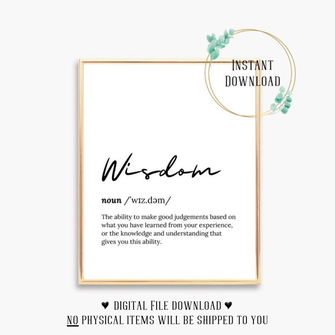 Wisdom Dictionary Definition Script Font Inspirational Poster