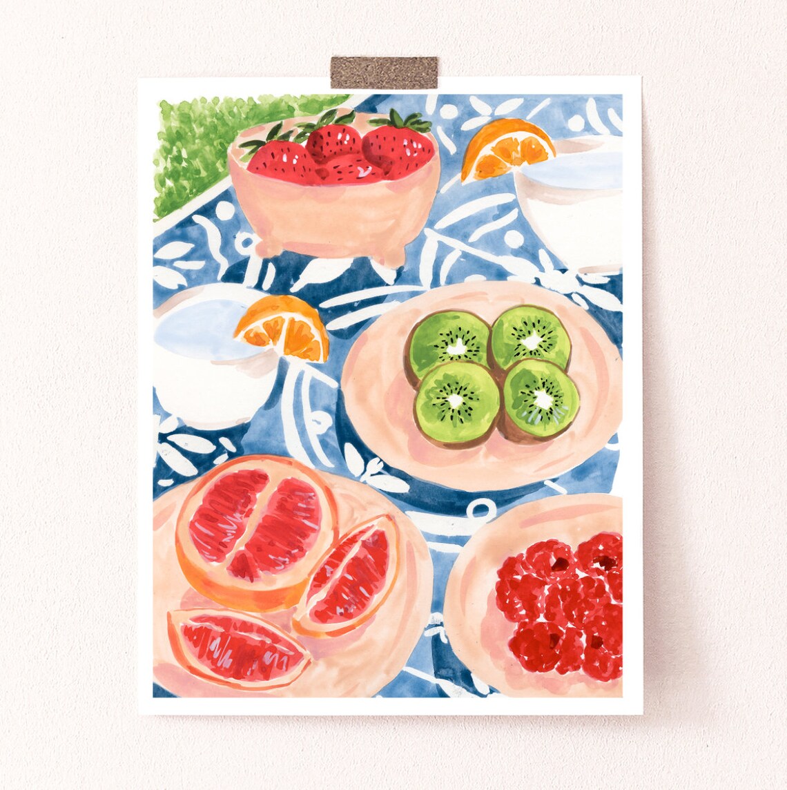 Fruit Painting Kitchen Art Print, Summer Picnic - Image 2