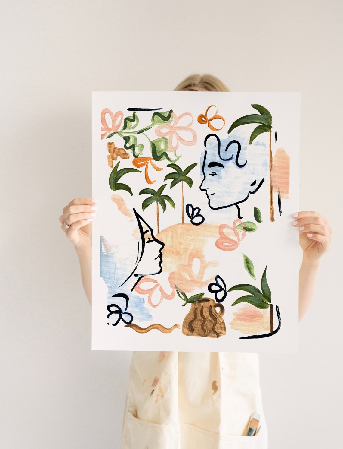Amour Art Print, Abstract Couple Portrait - Image 2