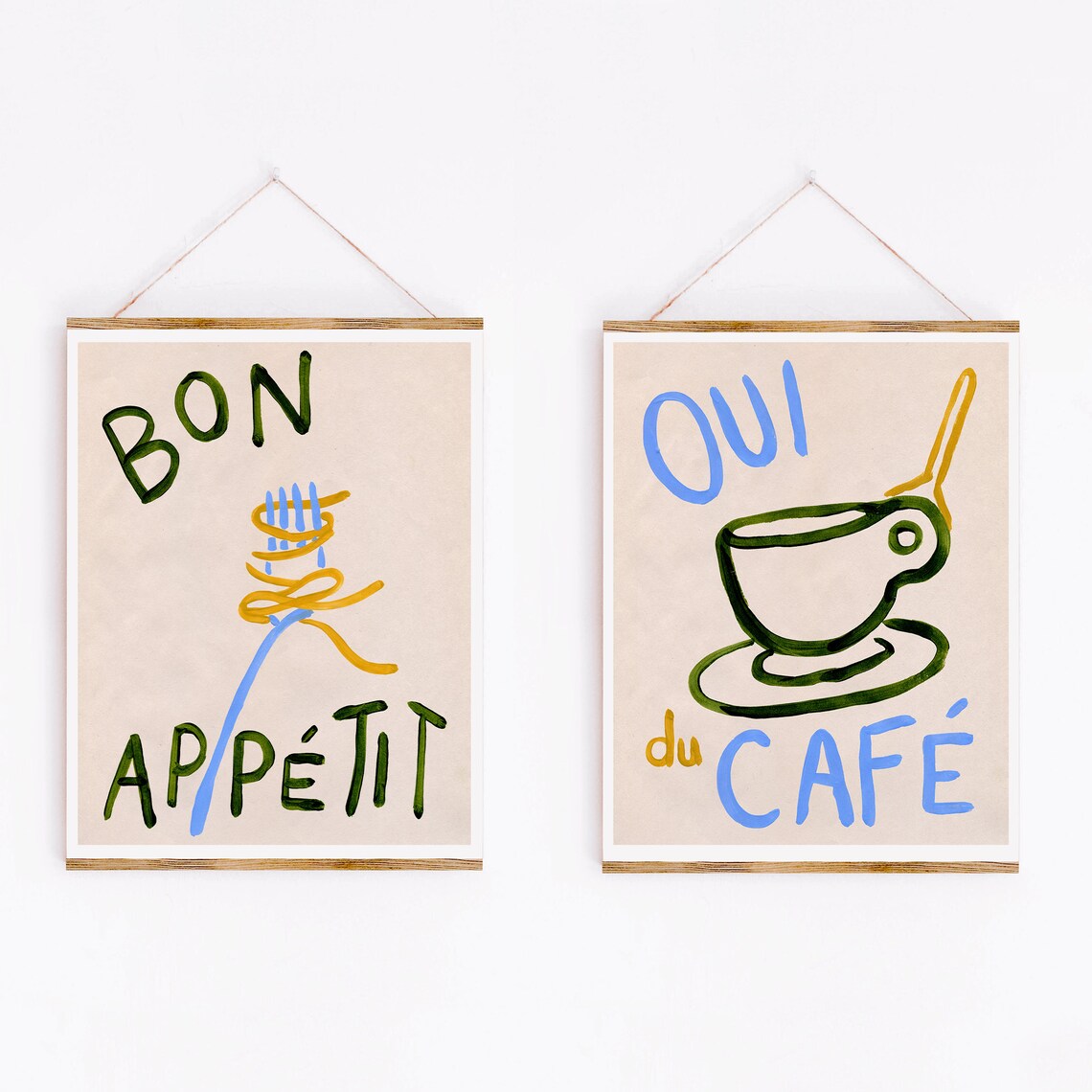 Kitchen Pasta and Coffee French Art Print, Dining - Image 2