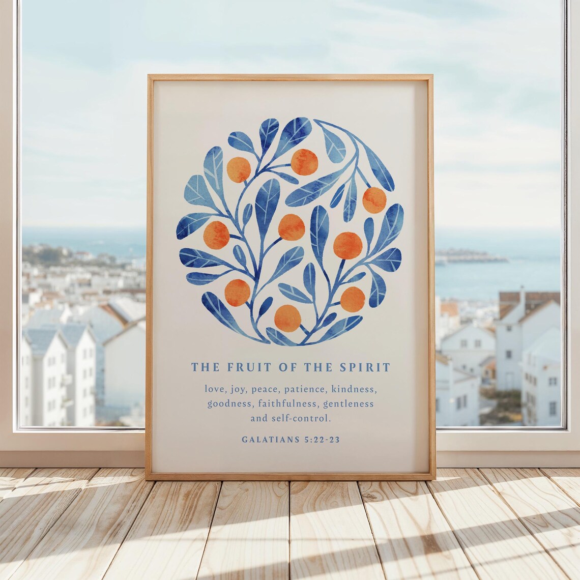 Fruit Of The Spirit Galatians 522 Botanical Wreath Scripture Poster - Image 2