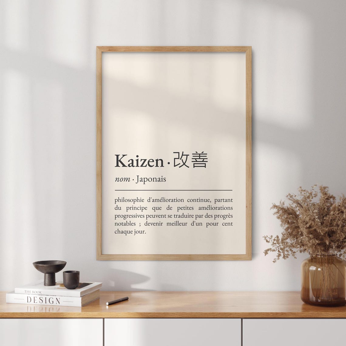 Kaizen Japanese Definition French Philosophy Continuous Growth Poster - Image 3