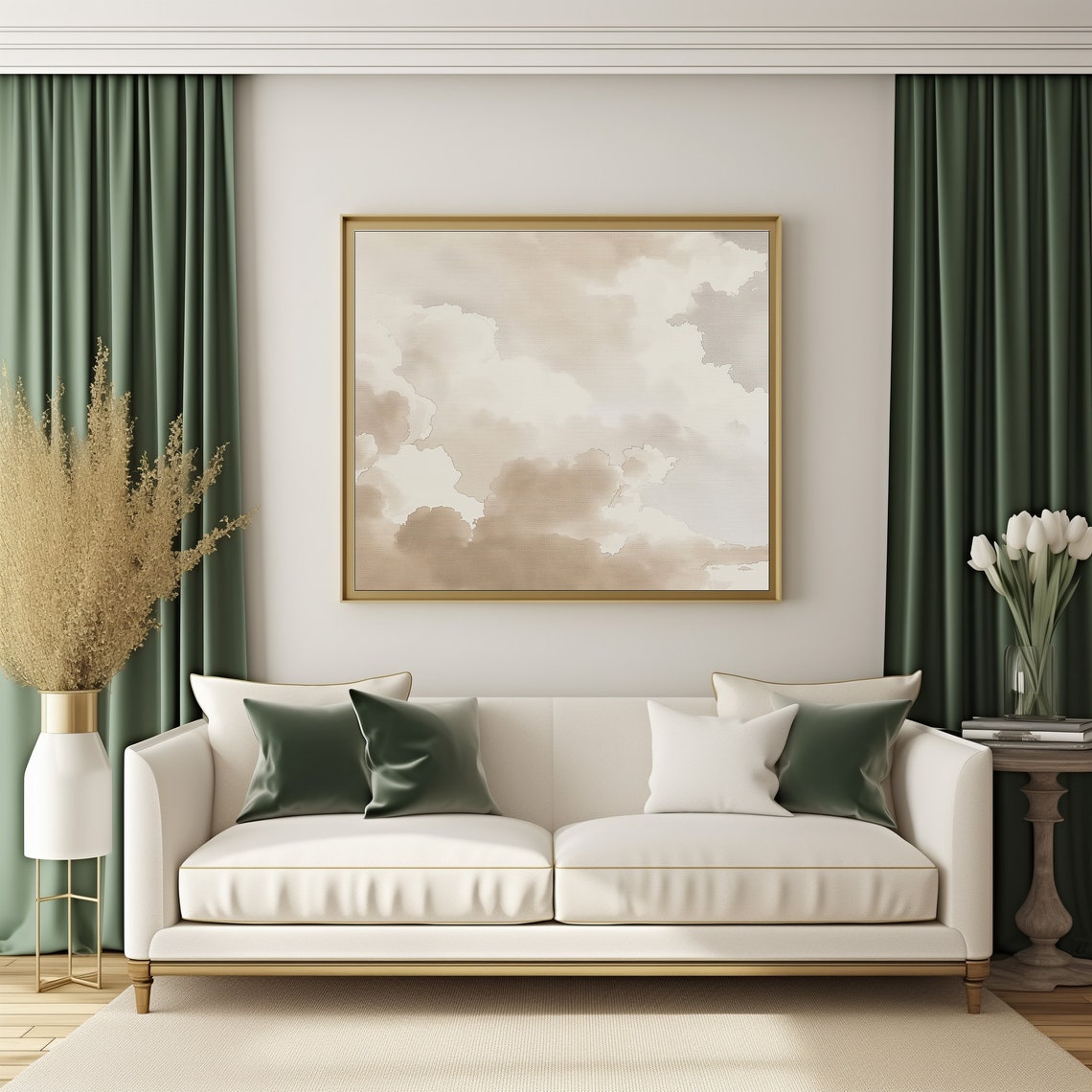 Muted Beige Cloud Study Minimalist Sky Soft Neutral Abstract Poster - Image 3