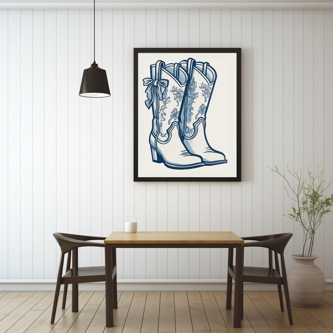Coquette Bow Cowgirl Boots Print Coastal Cowgirl Art Girly Western College Apartment Aesthetic Trendy Print Dorm Decor 325 - Image 3