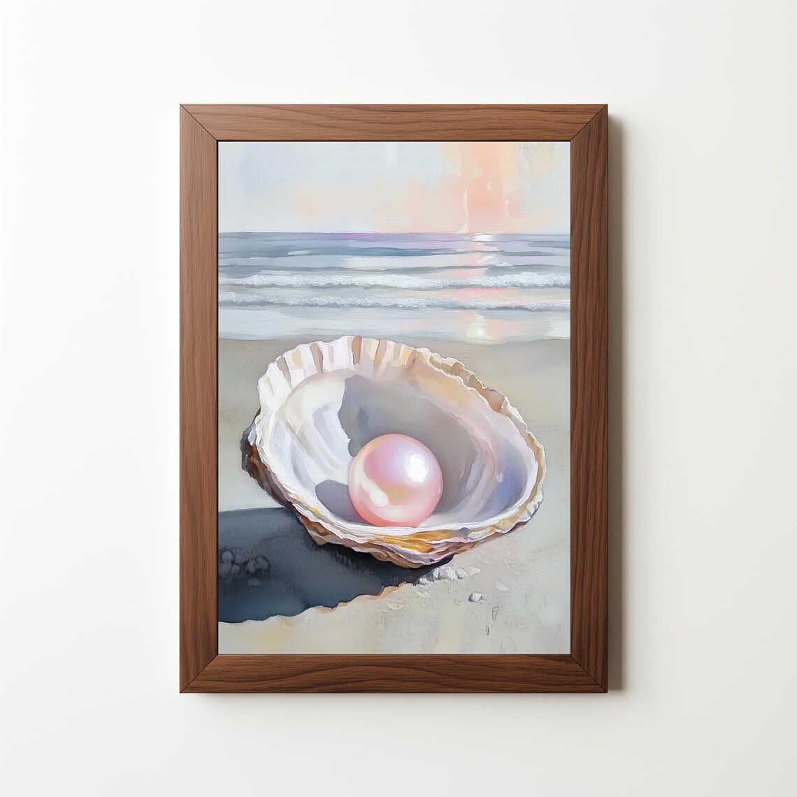 Pink Pearl Seashell Art Print, Coastal Decor - Image 5