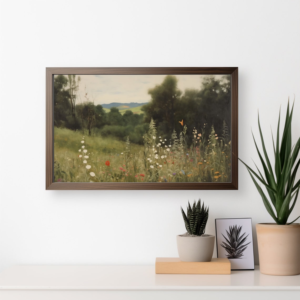 Summer Wildflower Meadow Forest Edge Vintage Country Landscape Poster - Image 3