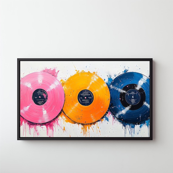 Blue Orange Red Vinyl Record Wall Art Retro Decor Vinyl Record Print Y2k Girly Print Trendy Pastel Art 410