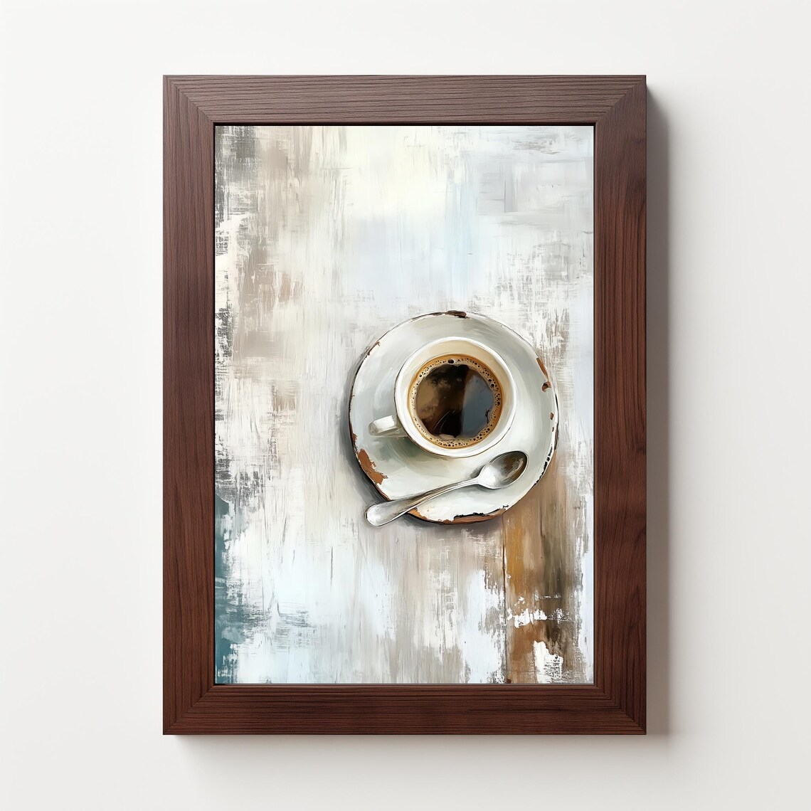 Neutral Coffee Art, Minimalist Kitchen Art Print