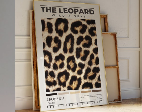 Leopard Wall Art Leopard Pattern Poster Preppy Above Bed Bedroom Wall Decor Aesthetic Trendy Leopard Definition Print