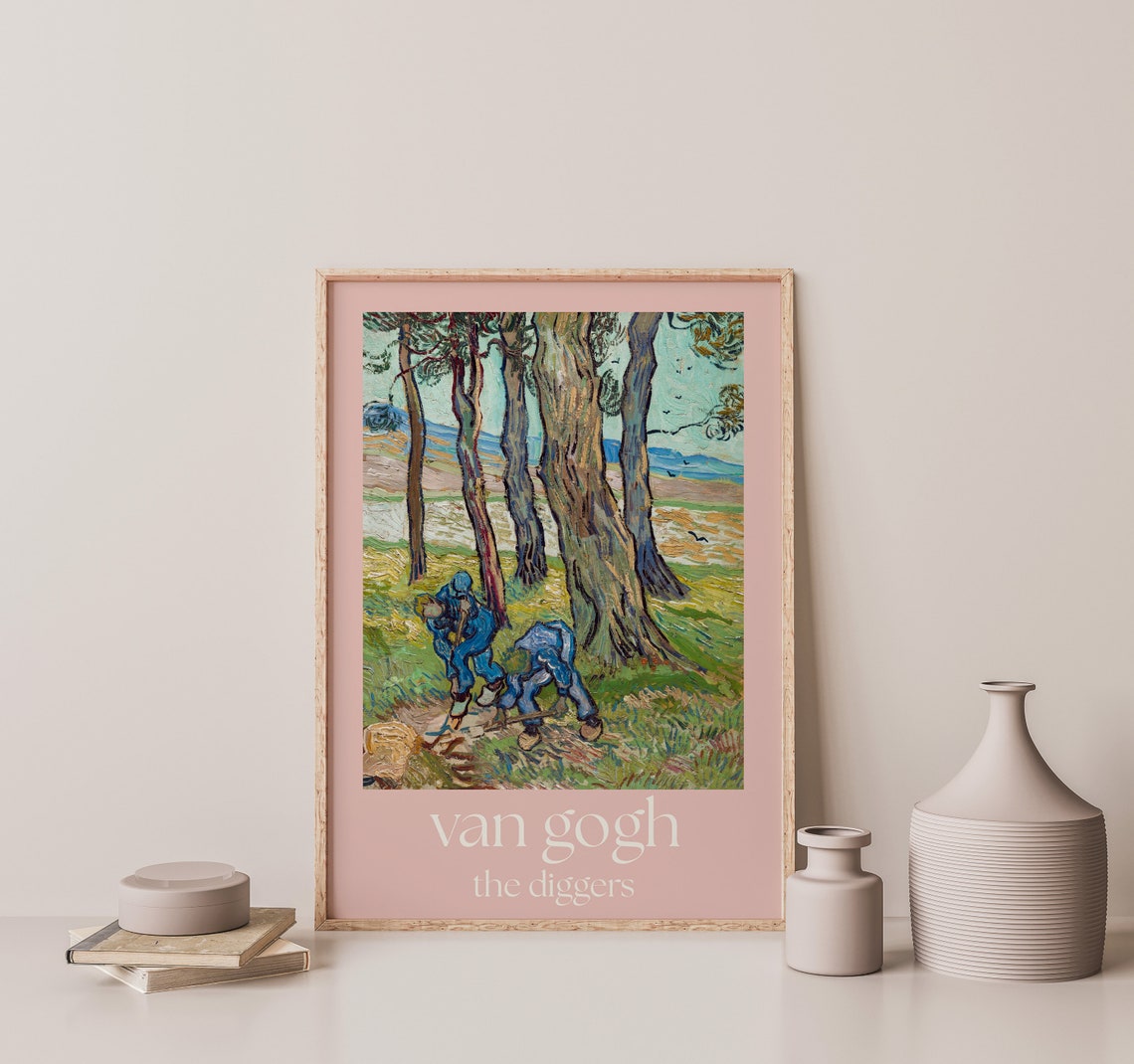 Van Gogh The Diggers Workers in Fields Impressionist Art Poster - Image 2