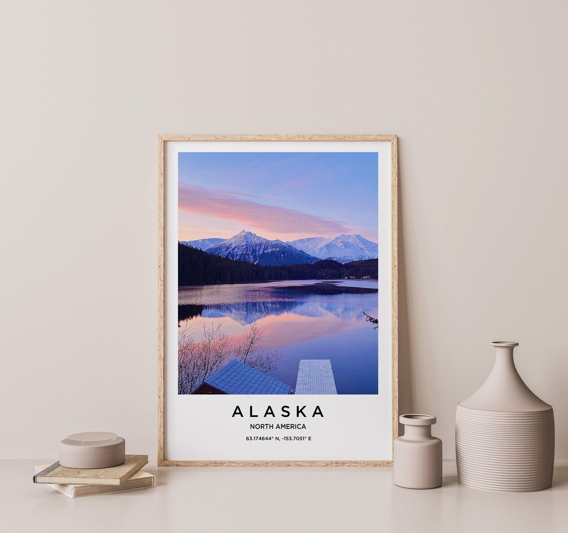 Alaska Art Alaska Print Alaska Poster Alaska Art Alaska Photo Alaska Map Alaska Painting Alaska Travel - Image 2