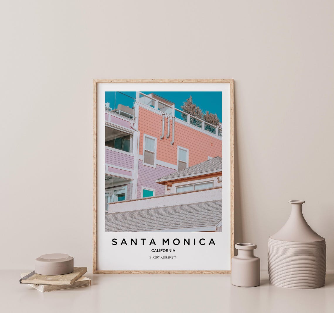Santa Monica Art Santa Monica Print Santa Monica Poster Santa Monica Art Santa Monica Photo Santa Monica Map Santa Monica Painting - Image 2