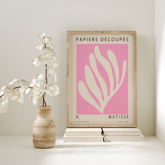 Matisse Cut Outs Art Print Pretty Pink Shape Cut Outs Print Exhibition Print Matisse Inspired Art A4 A3 A2 Henri Matisse