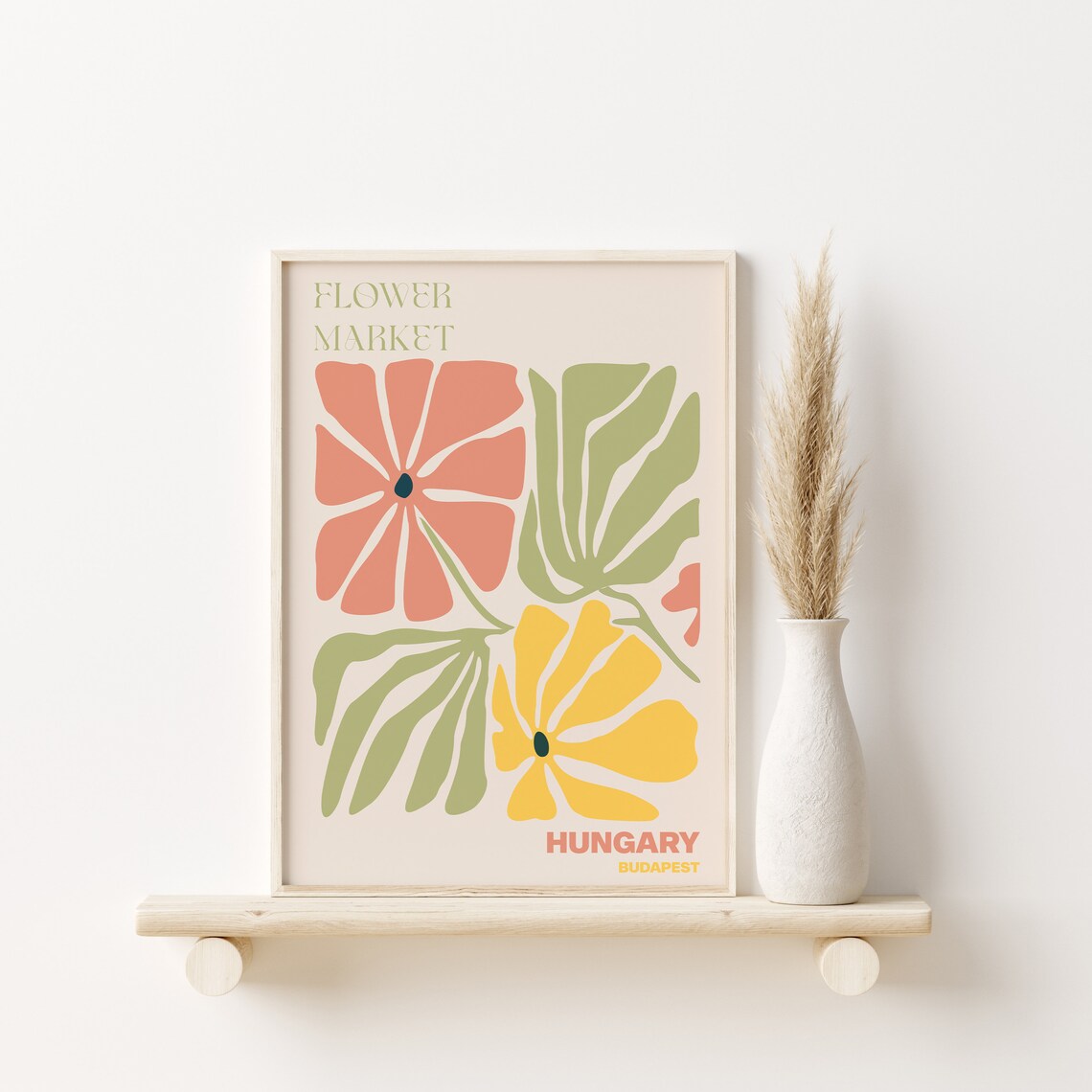 Hungary Poster Hungary Wall Art Hungary Personalised Travel Poster Hungary Flower Market Print Floral Wall Hungary - Image 3