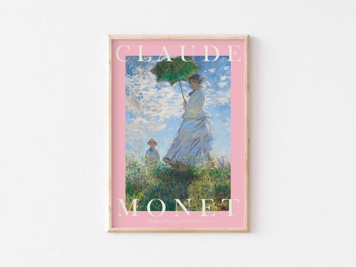 Claude Monet Madame Monet and Her Son 1875 Parasol Meadow Poster - Image 3