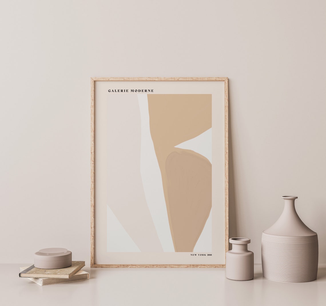 Galerie Moderne Tan Beige Abstract Shapes Warm Neutral Wall Poster - Image 2