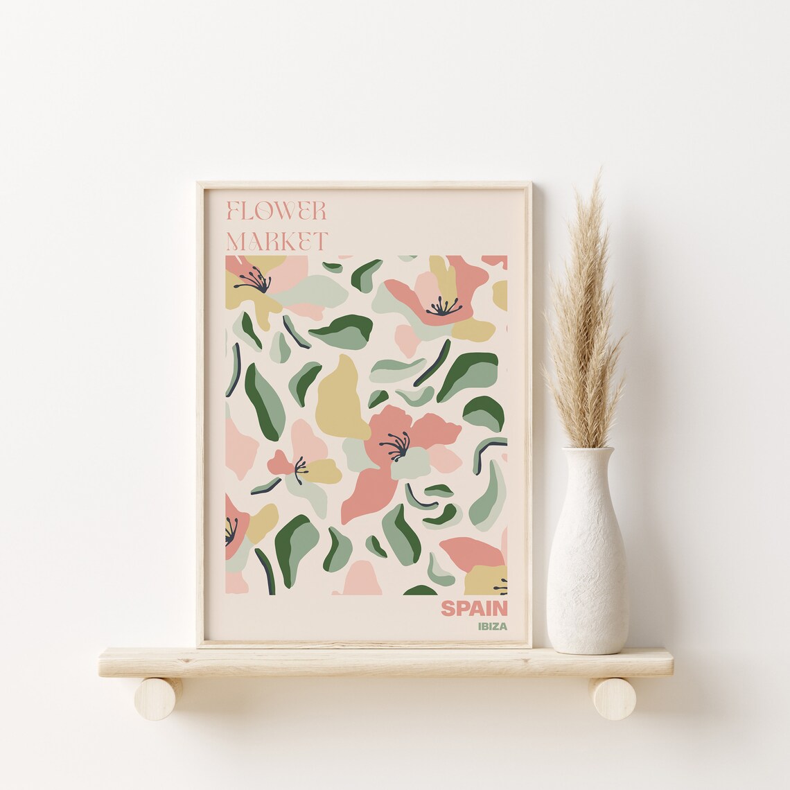 Ibiza Poster Ibiza Wall Art Ibiza Personalised Travel Poster Ibiza Flower Market Print Floral Wall Ibiza - Image 3
