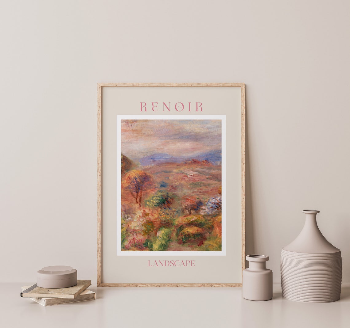 Auguste Renoir Rose Tinted Hills Impressionist Landscape Poster - Image 2