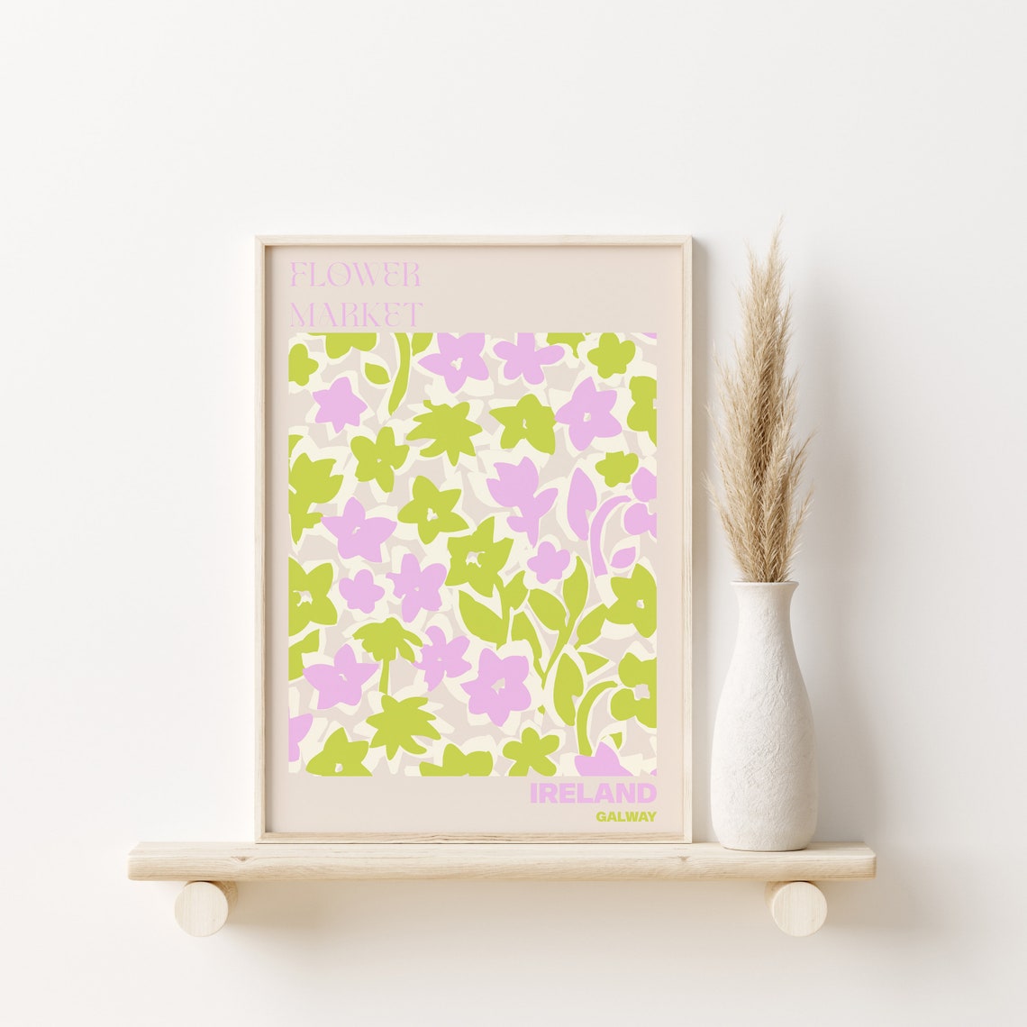 Ireland Galway Flower Market Lavender Lime Abstract Bloom Poster - Image 2