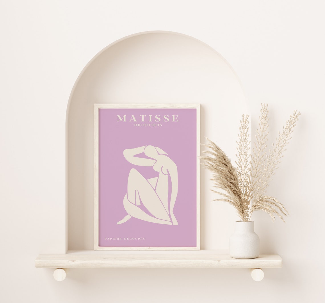 Henri Matisse The Cut Outs Lilac Nude Silhouette Modern Wall Art - Image 3