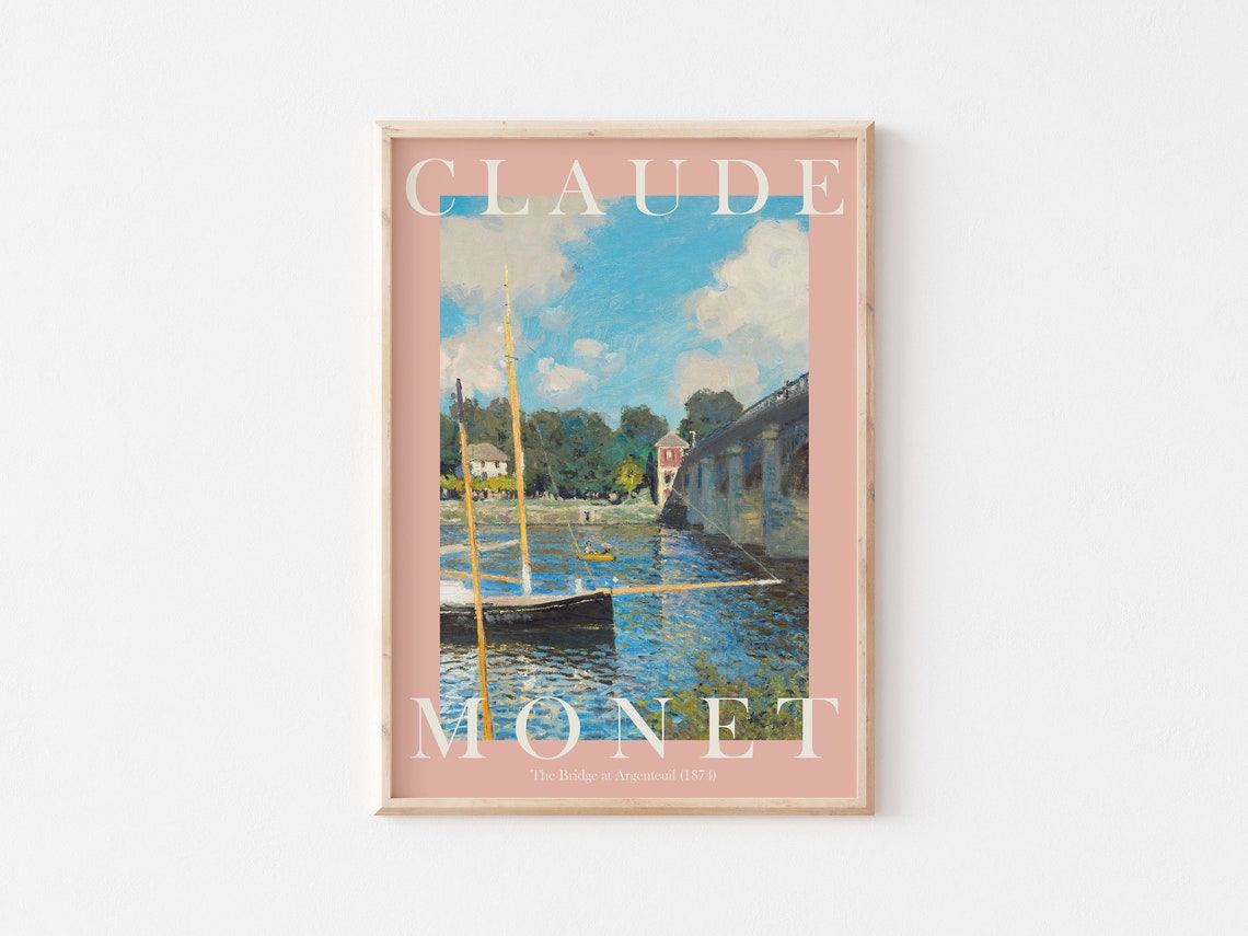 Claude Monet The Bridge at Argenteuil 1874 Sailboats River Poster - Image 3