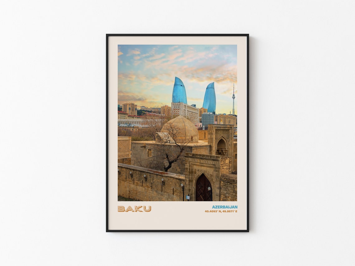 Baku Travel Poster Baku Print Baku Photo Print Baku Wall Decor Baku Travel Art Baku Azerbaijan Picture Baku 3 - Image 3