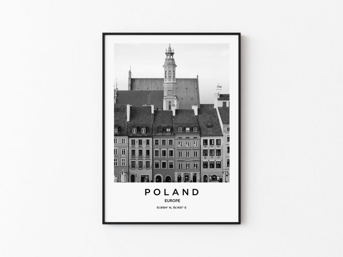 Poland Travel Poster, Map Artwork
