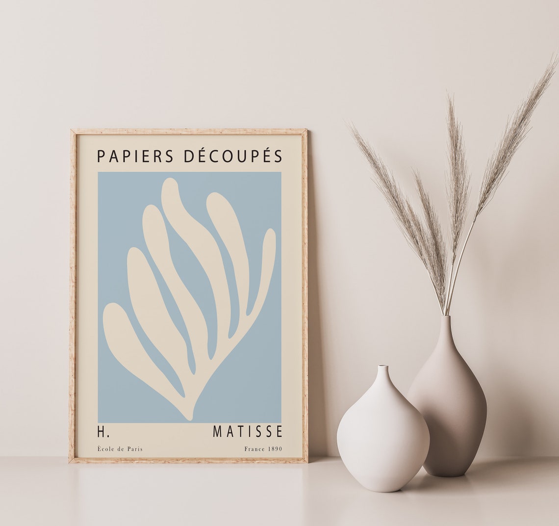 Henri Matisse Pastel Blue Leaf Cut Out Papiers Decoupes Poster - Image 2