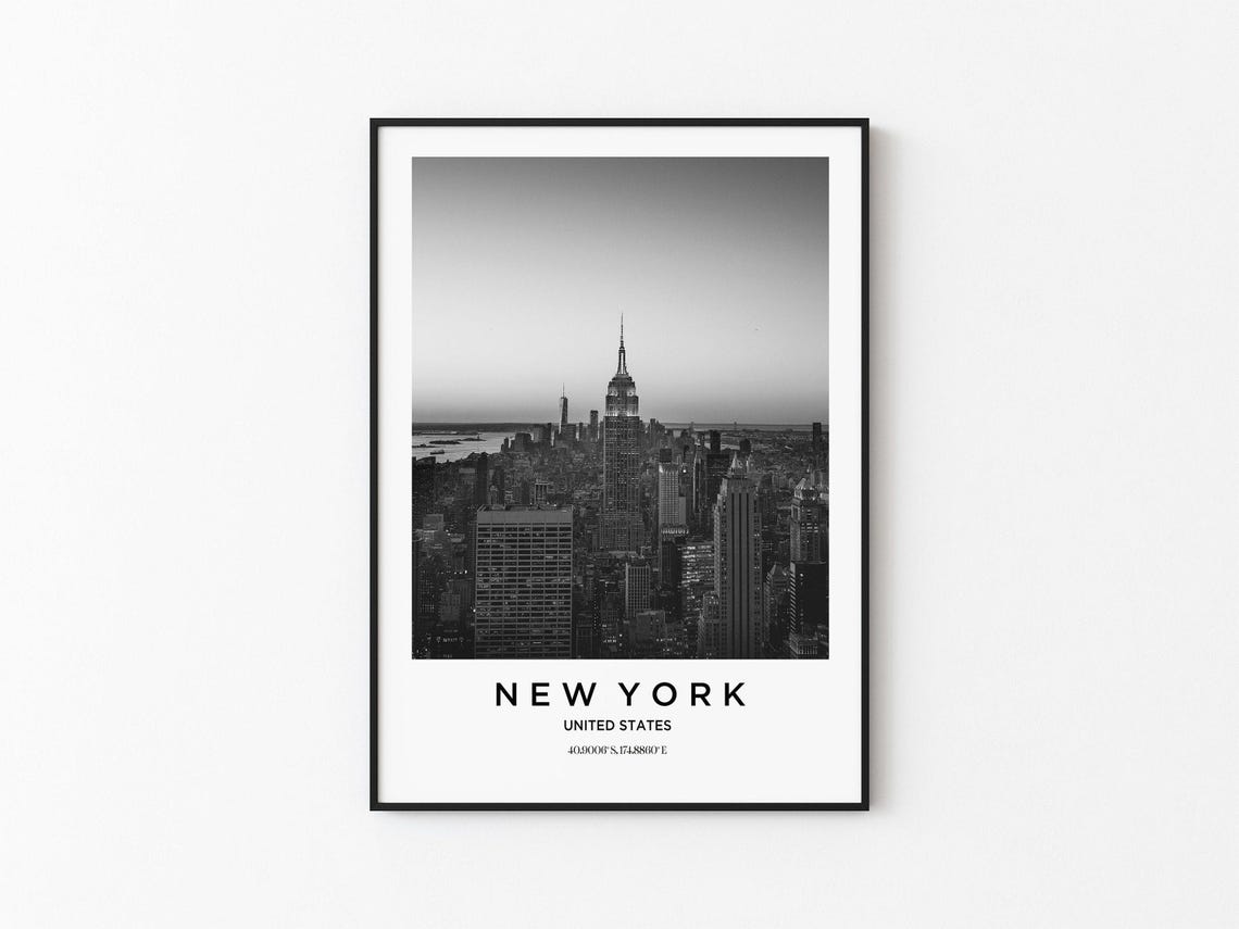 New York Travel Poster, New York Map
