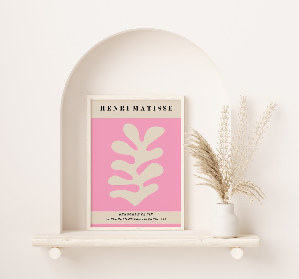 Henri Matisse Pink Palm Cut Out Berggruen Exhibition Art Poster - Image 2