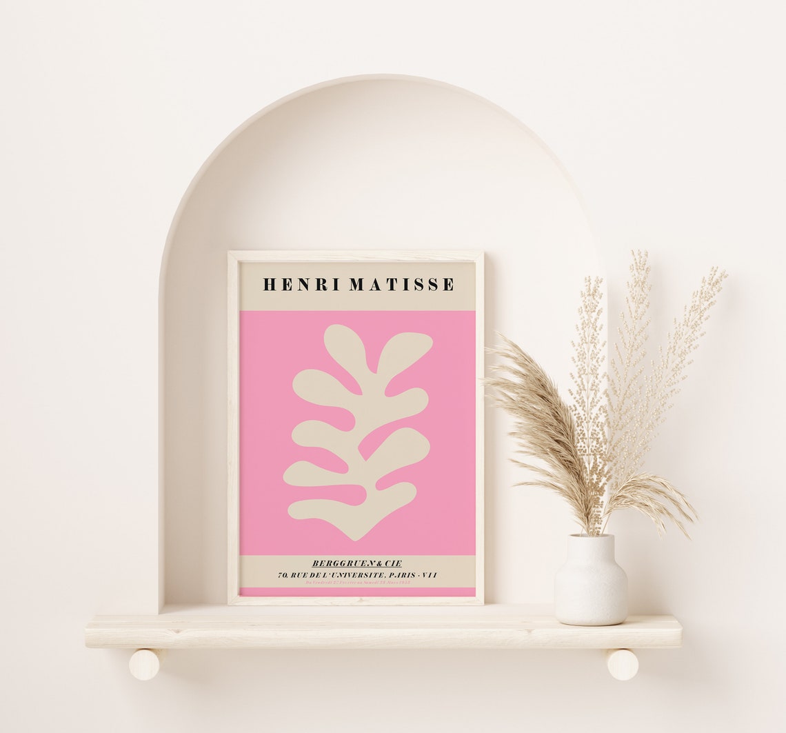 Matisse Print Candy Pink Shape Cut Outs Print Exhibition Print Matisse Inspired Art A4 A3 A2 Home Decor Gallery Wall - Image 2