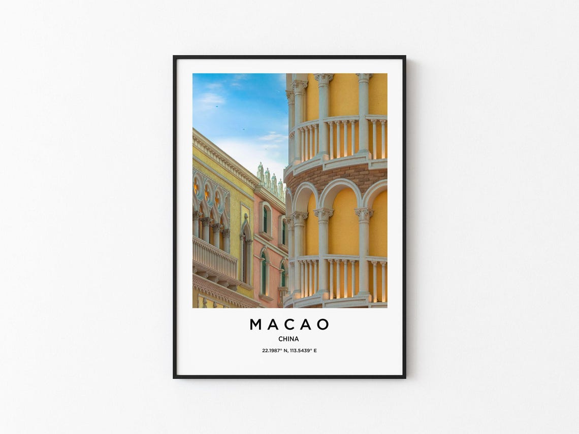 Macao China Grand Venetian Pastel Facade Columns Photo Poster
