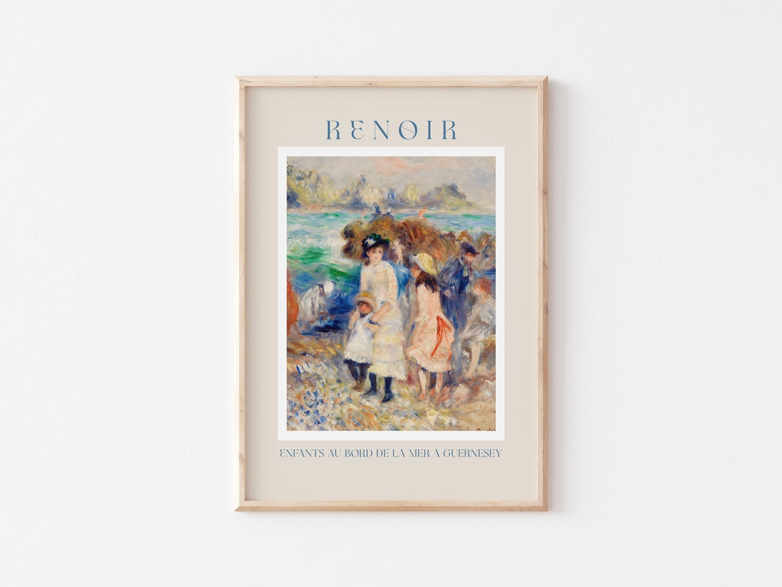 Auguste Renoir Children at the Seaside Guernsey Beach Poster - Image 3