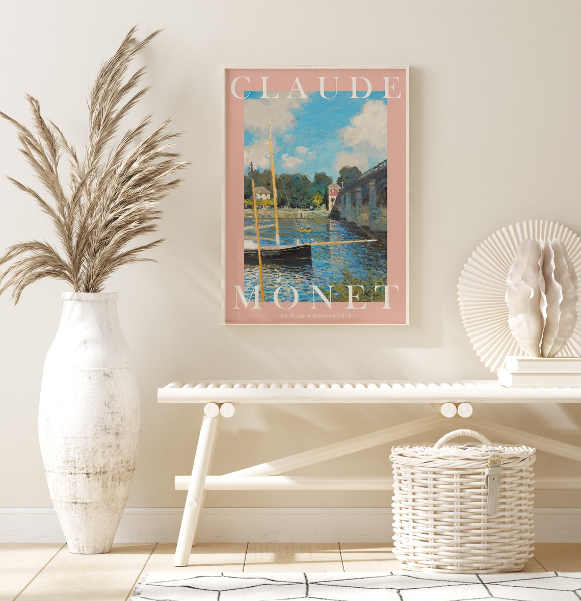Claude Monet The Bridge at Argenteuil 1874 Sailboats River Poster - Image 2