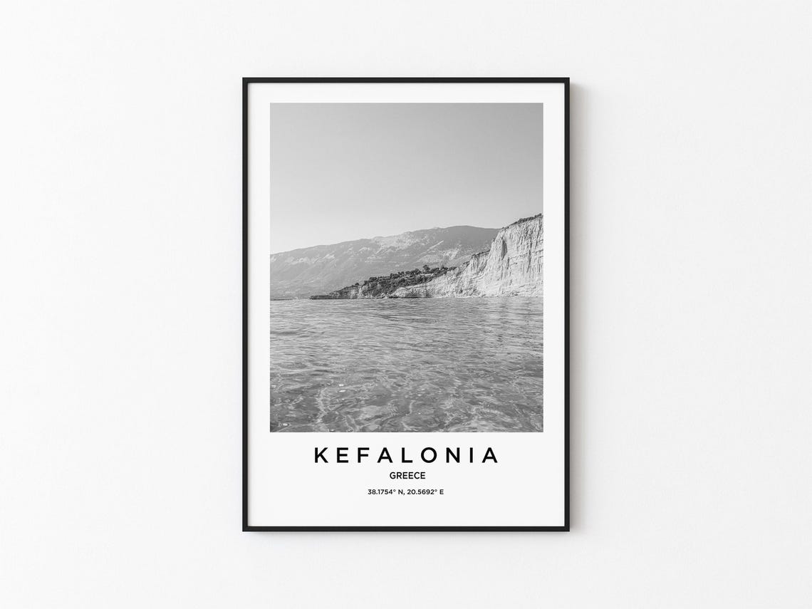 Kefalonia Travel Poster, Kefalonia Map