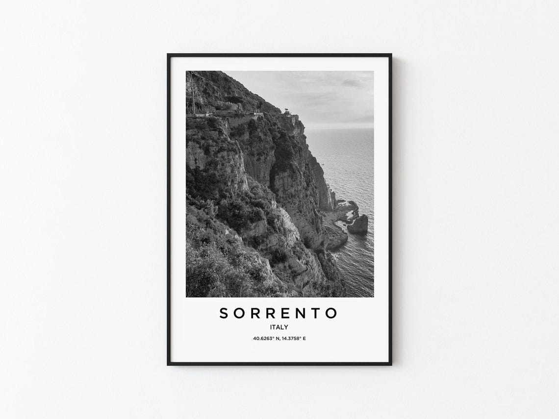 Sorrento Travel Poster, Map Art Print
