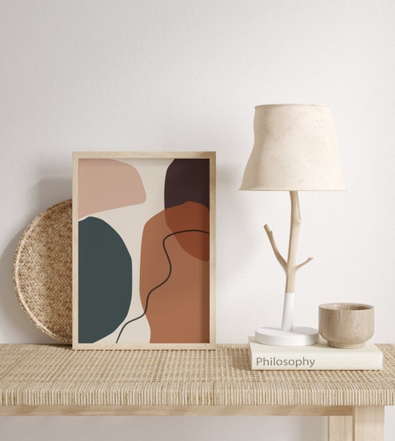 Boho Art Print Bohemian Poster Living Room Decor Abstract Shapes Gallery Wall A5 A4 A3 A2 Gift Present