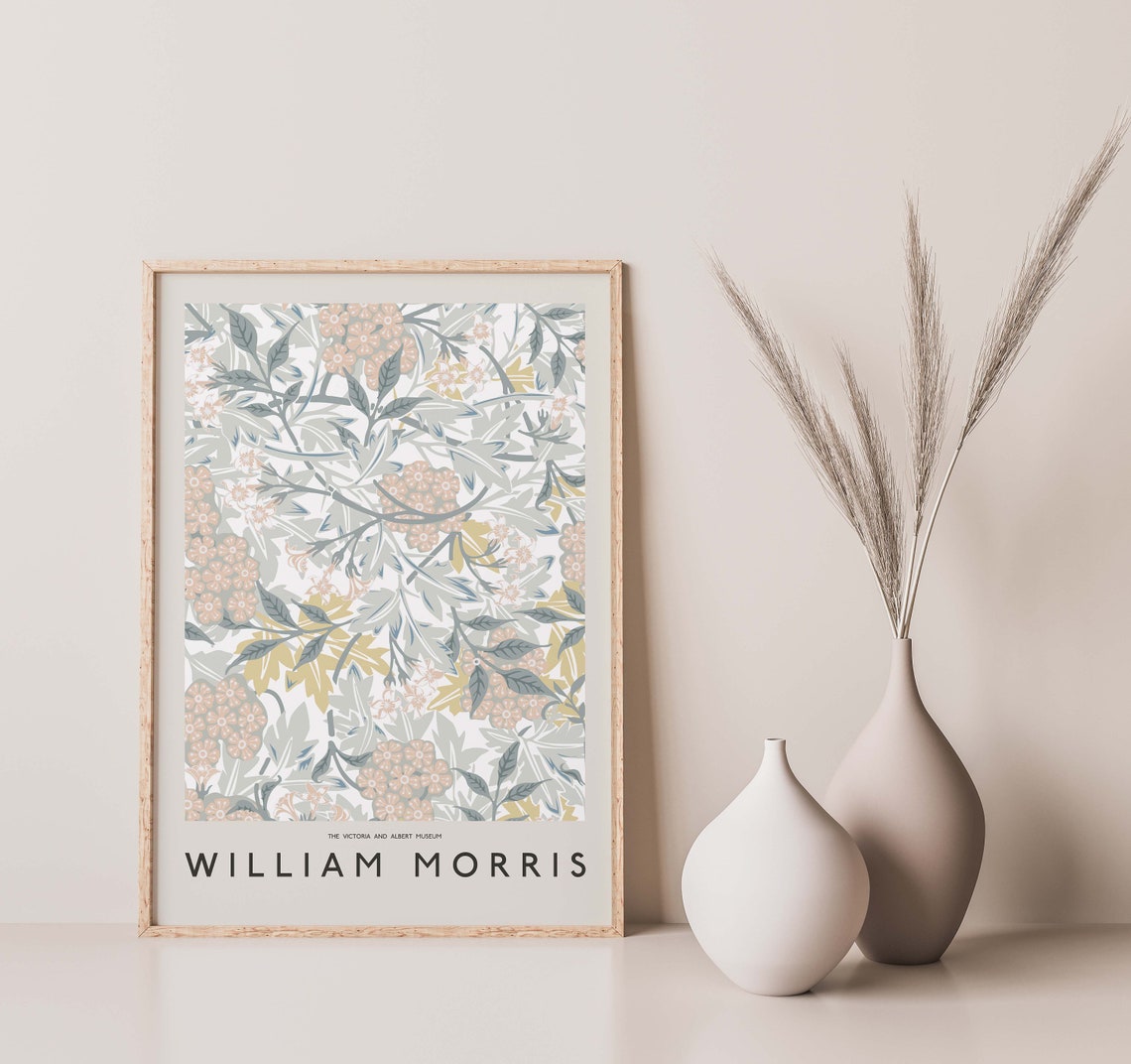 William Morris Pastel Botanical Floral Museum Exhibition Poster - Image 2