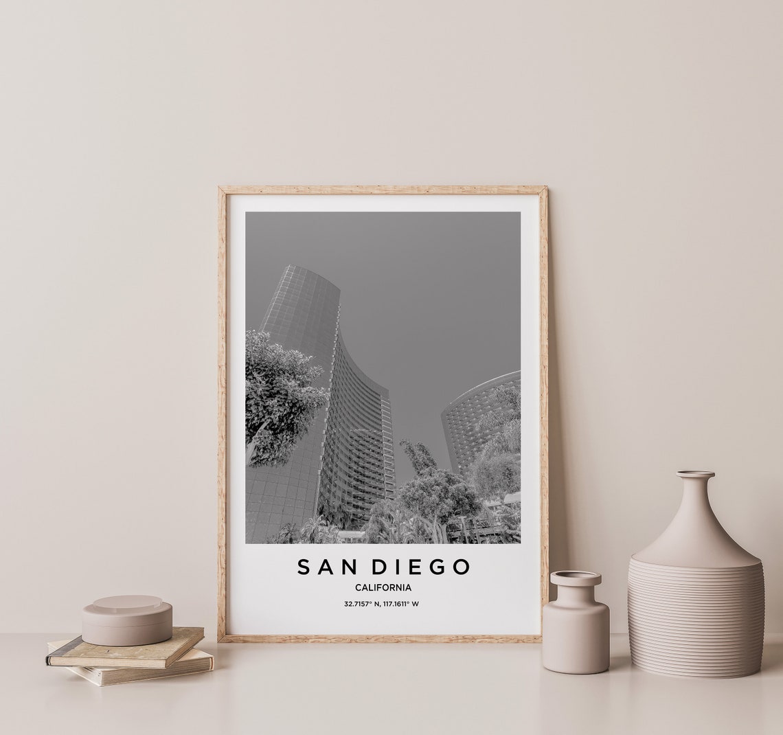 San Diego Travel Poster San Diego Print San Diego Photo Print Black And White Photography Monochrome Travel Photography California - Image 3