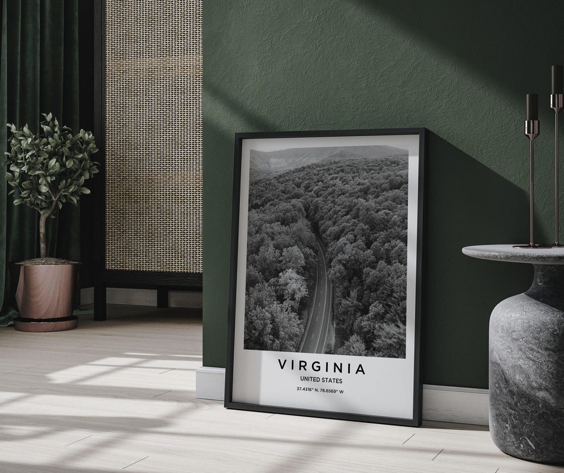 Virginia Art Virginia Print Virginia Poster Virginia Art Virginia Photo Virginia Map Virginia Painting Virginia Travel - Image 2