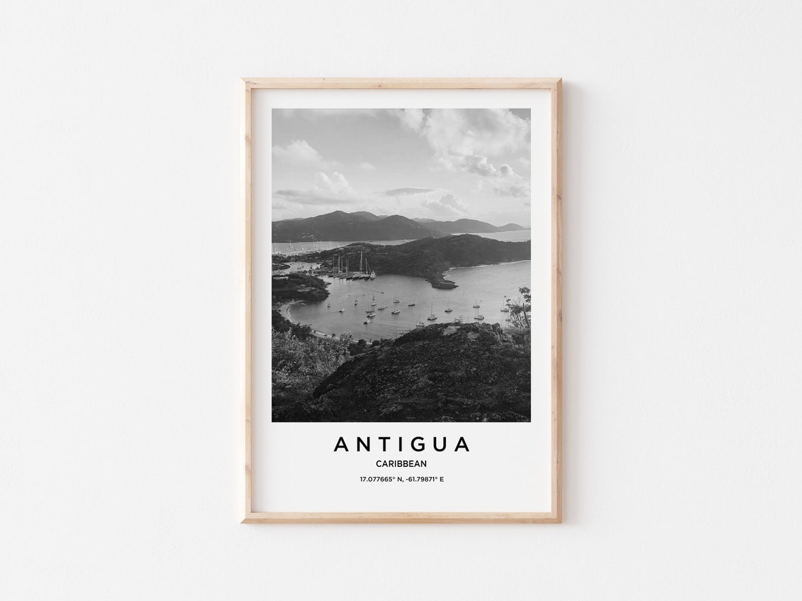 Antigua Travel Poster Antigua Print Antigua Photo Print Black And White Photography Monochrome Travel Photography Caribbean Travel - Image 3