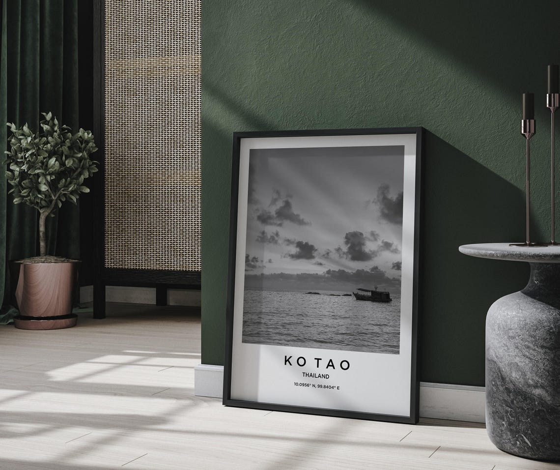 Ko Tao Travel Poster, Travel Map Art - Image 2