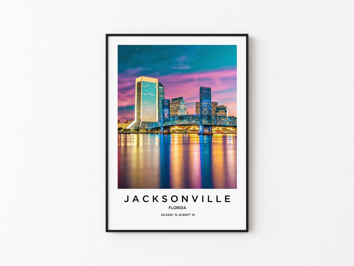 Jacksonville Art Jacksonville Print Jacksonville Poster Jacksonville Art Jacksonville Photo Jacksonville Map Jacksonville Painting