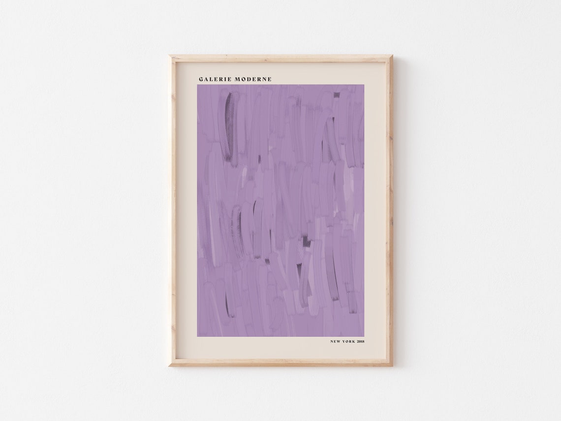 Galerie Moderne Lavender Brushstrokes Minimalist Abstract Poster - Image 3