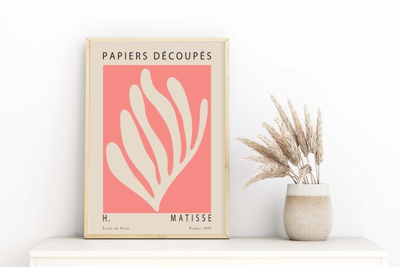 Matisse Inspired Art Pretty Coral Cut Outs Matisse Inspired Prints Henri Matisse A5 A4 A3 A2 Gallery Wall Home Decor Cut Outs